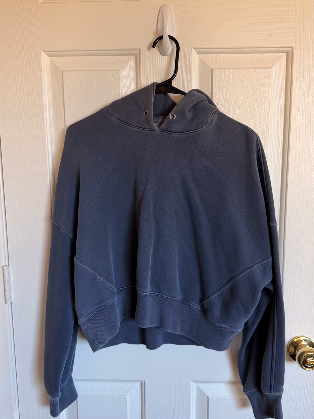 Abercrombie & Fitch cropped hoodie in faded navy